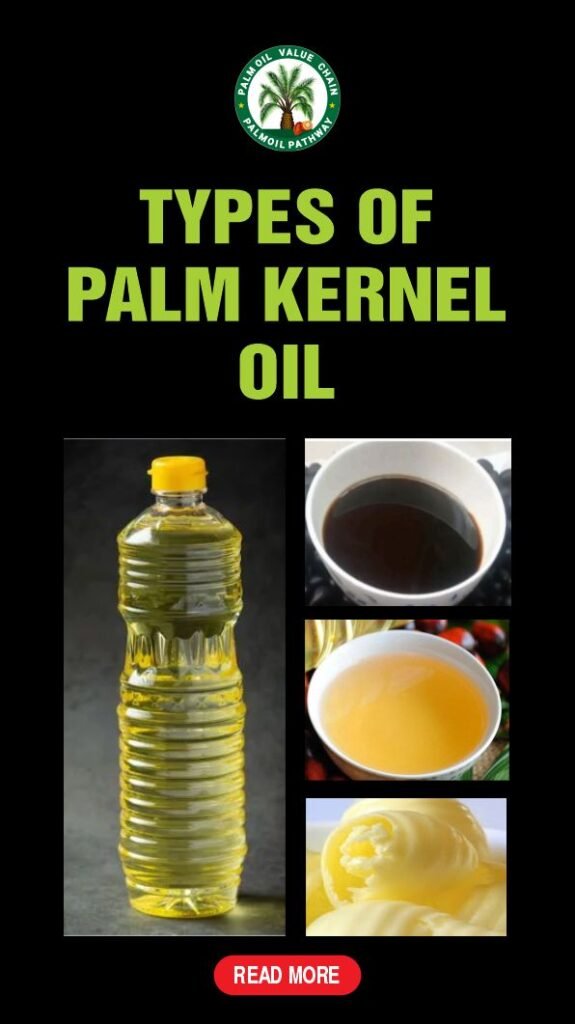 The variants of palm kernel oil according to processing