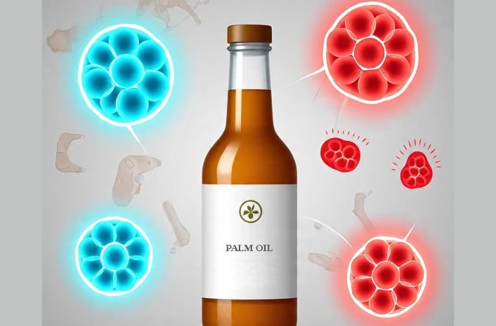 An illustration showing Palm Oil and Inflammation