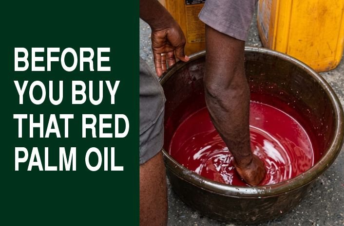 Fake, adulterated red palm oil